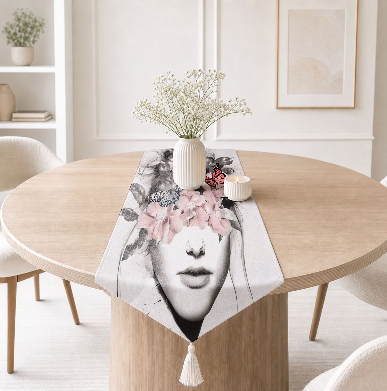 3 رنر قطيفة موديرن flower head - Image 1