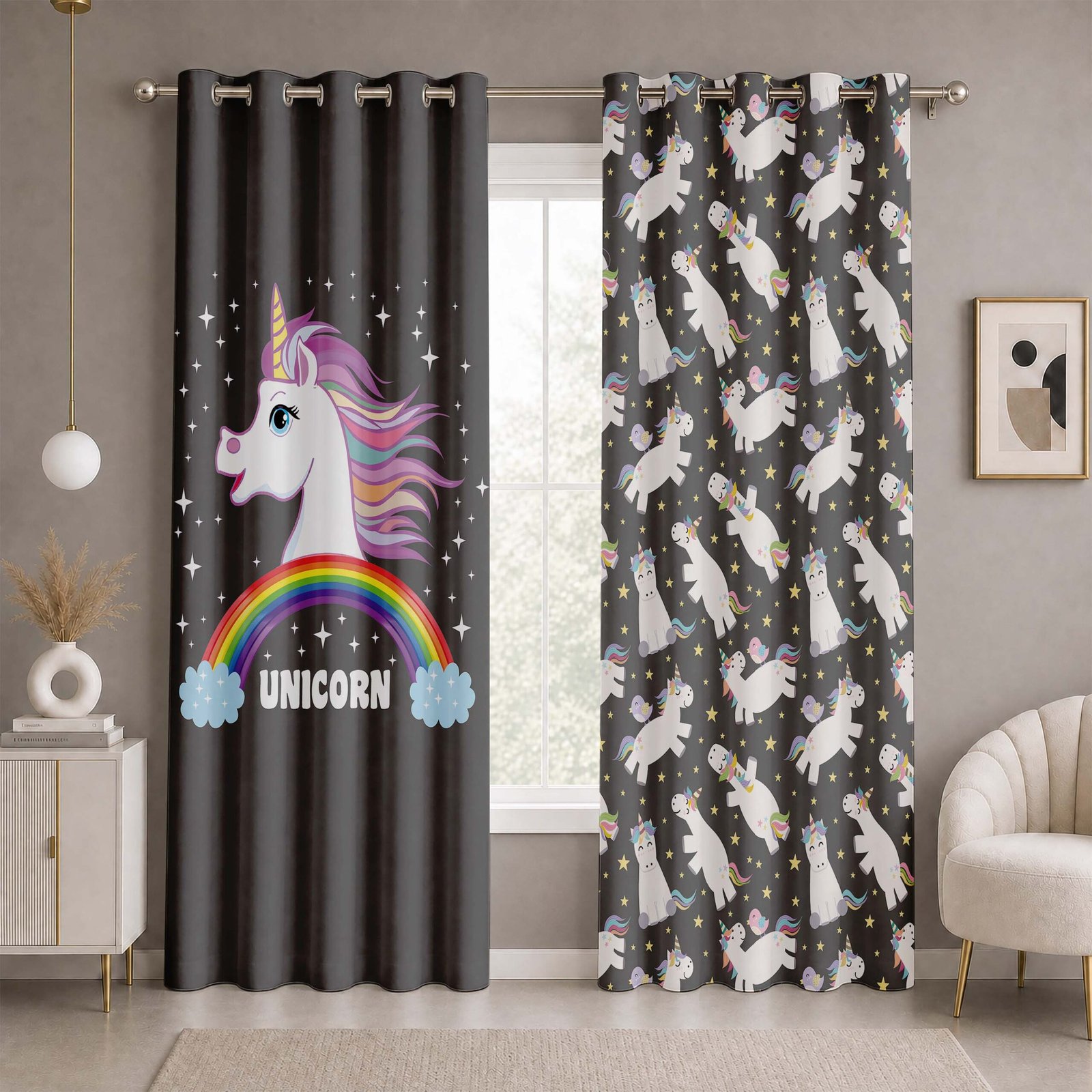 78 ستارة قطيفة قطعتين unicorn black - الصورة 1